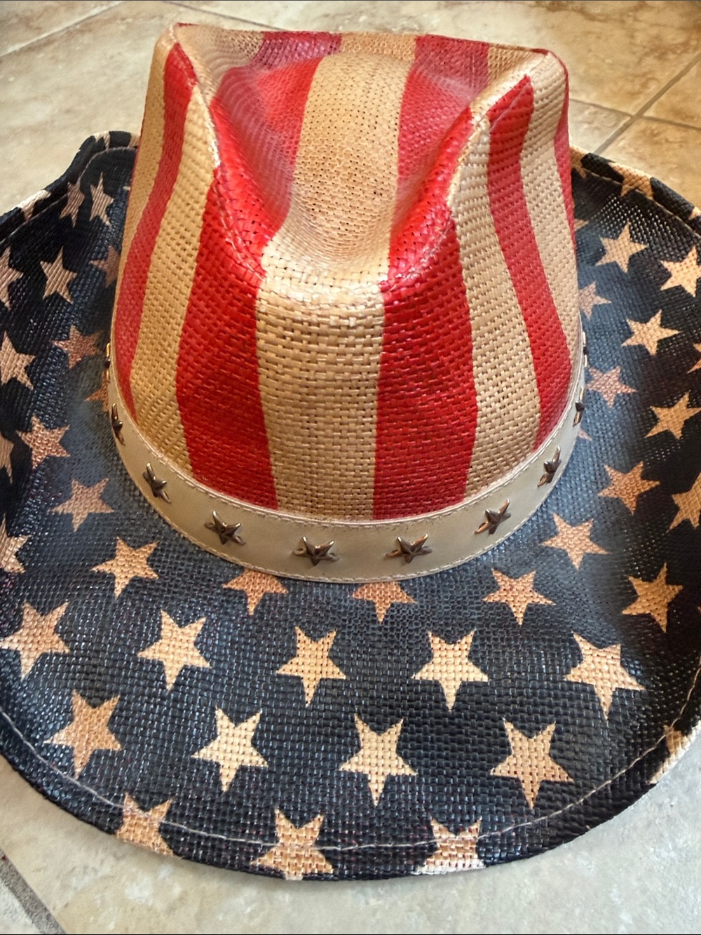 Peter Grimm Cowboy Hat in Red, White & Blue Stars
